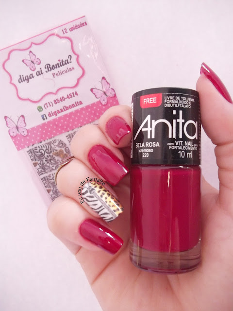 Unhas Esmalte Bela Rosa Anita Película Animal Print Diga Ai Bonita?