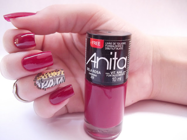 Unhas Esmalte Bela Rosa Anita Película Animal Print Diga Ai Bonita?