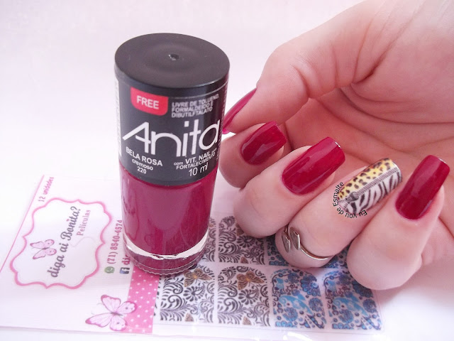 Unhas Esmalte Bela Rosa Anita Película Animal Print Diga Ai Bonita?