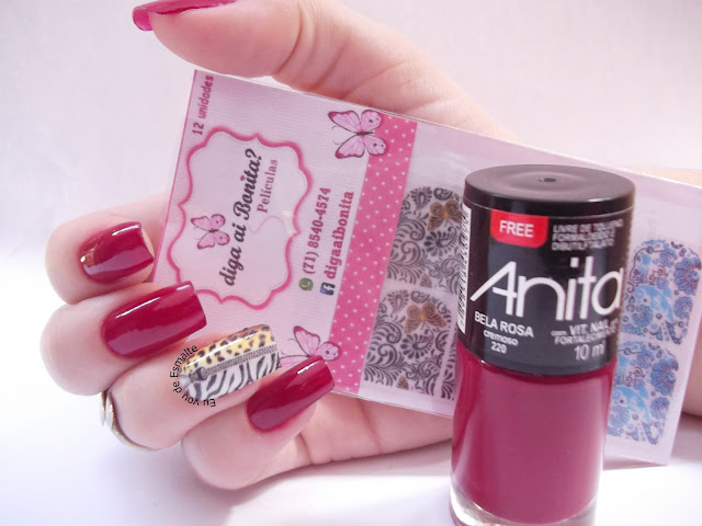 Unhas Esmalte Bela Rosa Anita Película Animal Print Diga Ai Bonita?