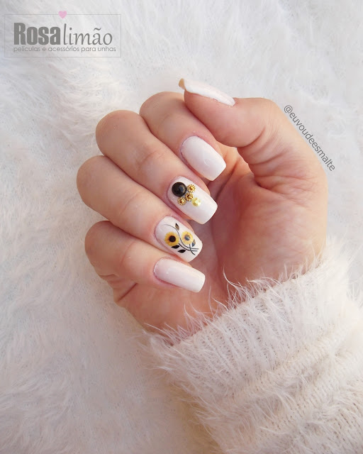 Unhas Decoradas Girassol - Película Rosa Limão